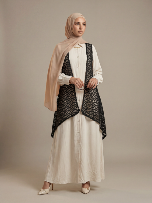 Azure Layered Dress and Knit Cardigan