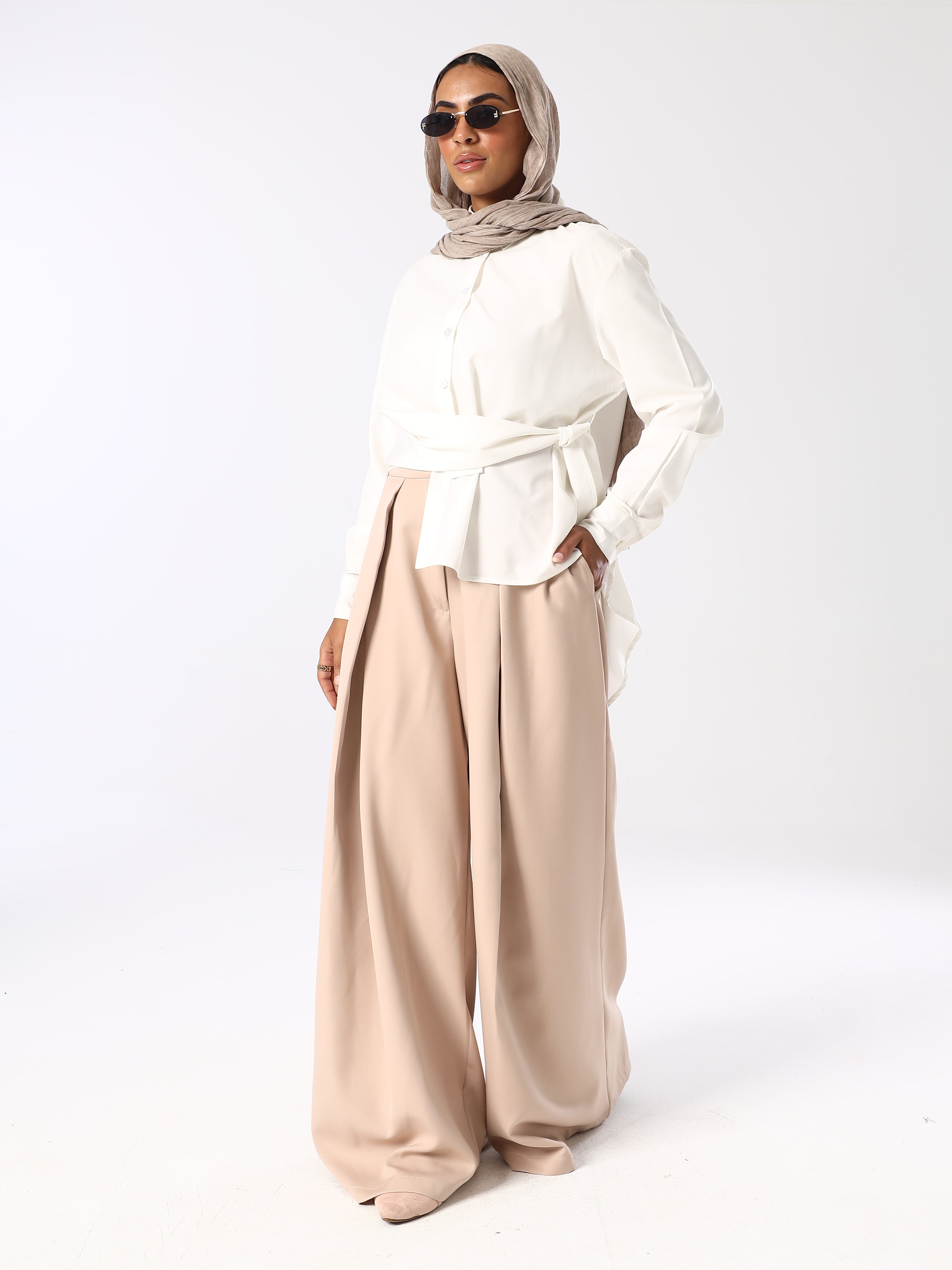 Nuvelle Pleated Wide Leg Pants