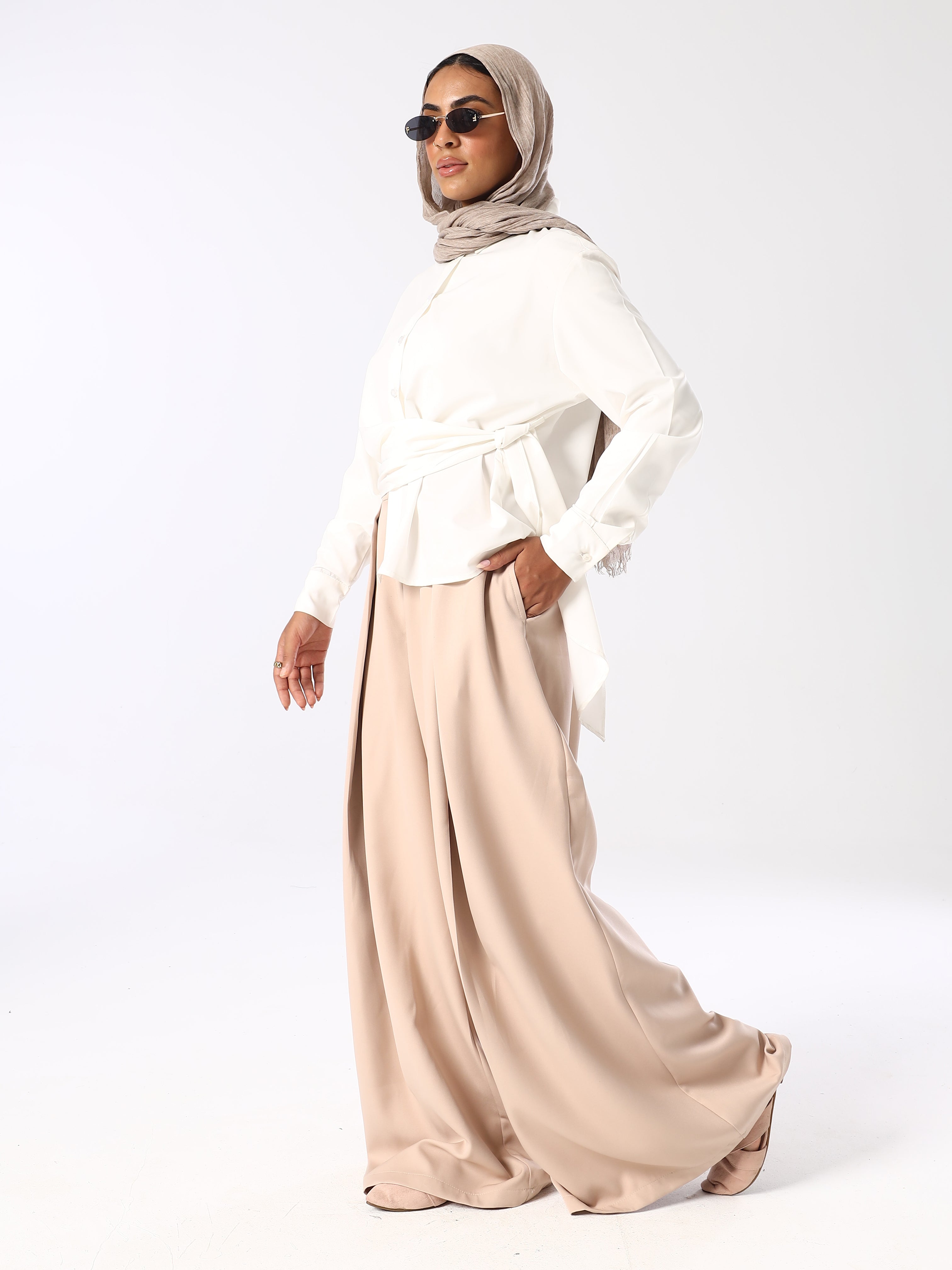 Nuvelle Pleated Wide Leg Pants